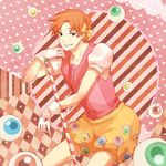  bad_id bad_pixiv_id cosplay crossdressing eyeball fate/stay_night fate/zero fate_(series) gloves male_focus mocolt open_mouth orange_hair otoko_no_ko ponponpon ribbon smile solo uryuu_ryuunosuke 