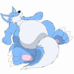  anthro belly canine chubby komagin male mammal naturally_censored nude overweight sleeping solo wolf 