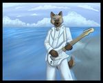  beach canine clothing cloud david_gilmour dog german_shepherd gsd guitar horizon male mammal ocean pink_floyd sea seaside shepherd_gilmour shepherd_gilmoure solo suit tribute water white white_clothing 