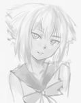  dark_skin greyscale highres monochrome original pas_(paxiti) pilo school_uniform serafuku sketch solo 