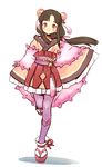  brown_eyes brown_hair japanese_clothes kimono long_hair pantyhose rune_factory rune_factory_3 s.o_chin sakuya_(rune_factory) solo 