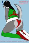  canine caraline christmas clothed clothing facing_away female holidays mammal panties silvie_silverbottom skimpy skirt solo underwear wolf xmas 