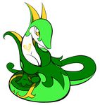  alpha_channel big_breasts breasts cleavage ears female nintendo plain_background pok&#233;mon pok&eacute;mon reptile scalie serperior snake solo swordsnake16 transparent_background video_games yellow_eyes 