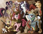  absurd_res angel_(mlp) applejack_(mlp) candy detective dragon dress equine female feral flag fluttershy_(mlp) friendship_is_magic hat hi_res horn horse lollipop mammal my_little_pony necktie noir pegasus philomena_(mlp) pinkie_pie_(mlp) pony rainbow_dash_(mlp) rarity_(mlp) scalie spike_(mlp) suit thompson_submachine_gun thompson_submacinegun twilight_sparkle_(mlp) tygerbug unicorn uniform wings 