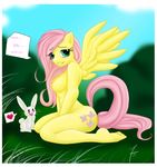  &hearts; angel_(mlp) animal_ears anthro big_breasts breasts english_text equine female fluttershy_(mlp) friendship_is_magic horse lagomorph male msseven my_little_pony nipples nude pegasus pink_hair pony rabbit tail wing_boner wings 
