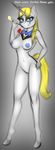  blonde_hair blue_eyes bow_tie crossgender cutie_mark equine femae female flower friendship_is_magic hair hooves horn jrvanesbroek lil&#039;_miss_jay mammal my_little_pony navel nipples nude pipe prince_blueblood prince_blueblood_(mlp) rose rule_63 smoking_pipe solo standing unicorn 