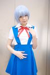  ayanami_rei blue_hair cosplay highres namada neon_genesis_evangelion photo school_uniform serafuku 