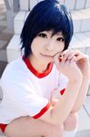  blue_hair cosplay gym_uniform katou_mari photo 