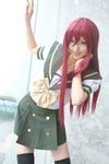 cosplay highres photo red_hair redhead sailor sailor_uniform saya saya_(cosplayer) school_uniform serafuku shakugan_no_shana shana thigh-highs thighhighs 