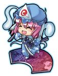  chibi goshoguruma hat hexagon saigyouji_yuyuko saigyouji_yuyuko's_fan_design solo tonbery touhou 