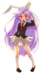  animal_ears bad_id bad_pixiv_id bunny_ears girotin_ginza long_hair miniskirt pink_eyes purple_hair red_eyes reisen_udongein_inaba skirt solo touhou 