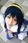  blue_hair cosplay hairband highres himemiya_chikane japanese_clothes kannazuki_no_miko miko photo robe robes saya saya_(cosplayer) 