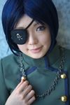 blue_hair chrome_dokuro cosplay eyepatch female highres jewelry kateikyoushi_hitman_reborn katekyo_hitman_reborn! namada necklace photo solo 