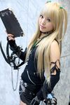  amane_misa bangs cosplay death_note death_note_(object) highres kipi-san photo real_life solo two_side_up 