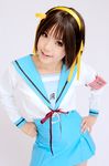  armband cosplay hair_ribbon hair_ribbons kipi-san photo ribbon sailor sailor_uniform school_uniform serafuku suzumiya_haruhi suzumiya_haruhi_no_yuuutsu 