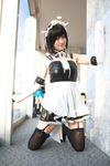  cosplay elbow_gloves garter_belt gloves highres kore_ga_watashi_no_goshujin-sama maid maid_apron maid_uniform photo sawatari_izumi saya saya_(cosplayer) thigh-highs thighhighs 