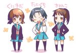  bad_id bad_pixiv_id blue_sailor_collar genderswap genderswap_(mtf) kita_high_school_uniform kunikida kyonko long_sleeves multiple_girls pantyhose sailor_collar school_uniform serafuku suzumiya_haruhi_no_yuuutsu taniguchi thighhighs yoko_(shiocolor) 