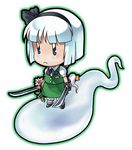  chibi hitodama konpaku_youmu konpaku_youmu_(ghost) solo sword tonbery touhou weapon 