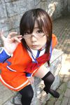  asian chocoball cosplay fujisawa_yayoi glasses photo school_uniform serafuku thigh-highs thighhighs uchuu_no_stellvia 
