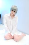  akira akira_(togainu_no_chi) bottomless cosplay dress_shirt photo shirt silver_hair togainu_no_chi touta_miya 