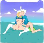  adventure_time anus balls blush breasts butt clothing crossgender erection eyes_closed female finn_the_human fionna_the_human fionna_the_human_girl foreplay hat human legwear male mammal natural_breasts nipples nude penis pussy selfcest shirt small_penis spread_legs spreading square_crossover stockings straight unknown_artist xxxloveless 