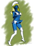  2011 boots cum erection evil gingerm herm high_heels intersex masturbation nipples penis pussy ripped short smurf smurfette solo the_smurfs thigh_boots torn 