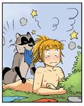  bestiality blonde_hair blush child doggystyle duo edit eyes_closed female feral from_behind hair human interspecies male mammal nipples nude o_o raccoon sandra_and_woo sandra_north sex shito_edits star straight webcomic woo young 