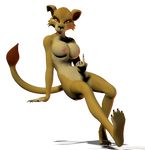  2013 3d alpha_channel anthro anthrofied barefoot beckoning black_nails breasts disney feline female forefinger fur half-closed_eyes lion long_tail looking_at_viewer mammal naughty_face nipples nude paws plain_background pose sitting solo tail_tuft the_lion_king transparent_background tuft unrealfox zira 