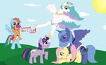  fluttershy friendship_is_magic my_little_pony princess_celestia princess_luna rainbow_dash scootaloo twilight_sparkle tyrotrance 