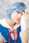  ayanami_rei blue_hair cosplay highres kanata_(model) neon_genesis_evangelion photo 