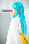  blue_hair cosplay dororon_enma-kun highres japanese_clothes kimono namada photo yukata yukiko_hime 