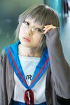  cosplay glasses highres kanata_(model) nagato_yuki photo suzumiya_haruhi_no_yuuutsu 