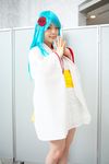  blue_hair cosplay dororon_enma-kun highres japanese_clothes kimono namada photo yukata yukiko_hime 