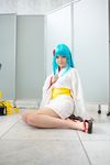  blue_hair cosplay dororon_enma-kun feet highres japanese_clothes kimono namada photo yukata yukiko_hime 
