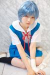  ayanami_rei blue_hair cosplay highres kanata_(model) neon_genesis_evangelion photo 