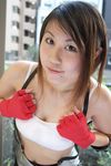  breasts cleavage cosplay final_fantasy final_fantasy_vii gloves photo saki tank_top tifa_lockhart 