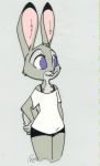  briskby disney female grey_background judy_hopps lagomorph mammal rabbit simple_background solo zootopia 