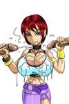  arctic_ruins arcticruins arcticwind blue_eyes breasts bukkake cum cum_on_breasts cum_on_clothes double_handjob facial handjob huge_breasts impossible_clothes impossible_shirt kairi kingdom_hearts large_breasts looking_at_viewer red_hair shirt 