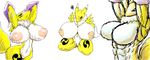 big_breasts breasts canine digimon female fox inverted_nipples mammal muscles muscular_female nipples pussy renamon unknown_artist 