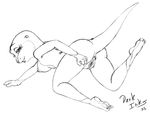  anus black_and_white breasts dark_inks female madagascar mammal marlene monochrome mustelid nipples nude otter penguins_of_madagascar pussy sketch solo 