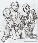  beast_boy cyborg dc raven reddrew teen_titans 