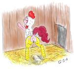  2011 anal anal_insertion anal_penetration anus costume egg equine female feral friendship_is_magic fur gela-g-i-s-gela gis hair horse insertion mammal my_little_pony penetration pink_fur pink_hair pinkie_pie pinkie_pie_(mlp) pony pussy solo tears 