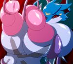  big_breasts breast_grab breast_squeeze breasts cdi dicknipples digimon exveemon female forced nipples rape red_eyes rule_63 tentacle_rape tentacles 