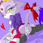  &lt;3 anus blaze_the_cat blush breasts butt clothed clothing crying female hair high_heels holicstar92 kneeling looking_at_viewer looking_back masturbation nipples oekaki purple_background purple_body purple_clothing purple_hair purple_theme pussy pussy_juice ribbons sega solo sonic_(series) sonic_team tears yellow_eyes 