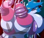  big_breasts breast_grab breast_squeeze breasts cdi dicknipples digimon exveemon female forced nipple_penetration nipples rape red_eyes rule_63 tentacle_rape tentacles 