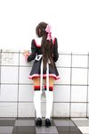  cosplay final_approach hair_ribbon hair_ribbons kipi-san masuda_shizuka photo ribbon school_uniform serafuku thigh-highs thighhighs 