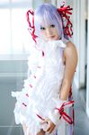  al_azif cosplay cuffs demonbane dress frills hair_ribbon hair_ribbons kipi-san photo purple_hair ribbon ribbons ruffles 