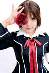  armband cosplay flower kipi-san kurosu_yuuki photo rose school_uniform serafuku short_hair vampire_knight yuki_cross 