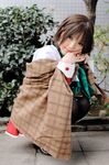  cosplay kanon kipi-san lipstick makeup misaka_shiori photo school_uniform serafuku shall shawl short_hair solo 