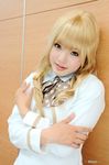  blonde_hair cosplay kipi-san konohana_hikari konohana_hikari_(cosplay) photo school_uniform serafuku strawberry_panic strawberry_panic! 